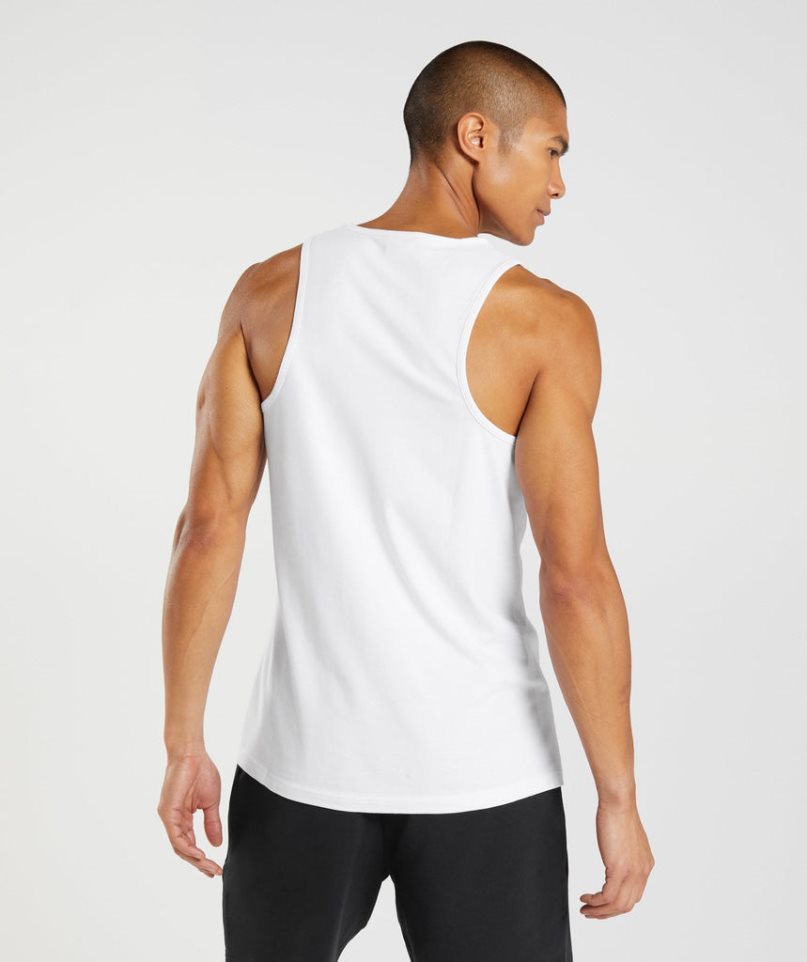 Men's Gymshark Critical Tanks White | NZ 1XCMTO